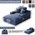 thumbnail image 3 of Rophefx 76" Oversized Chair Chaise Lounge Indoor, Corduroy Cloud Sofa Bed with Cup holder,Sleeper Reading Chair Boneless Couch for Living Room, Bedroom,Blue, 3 of 8