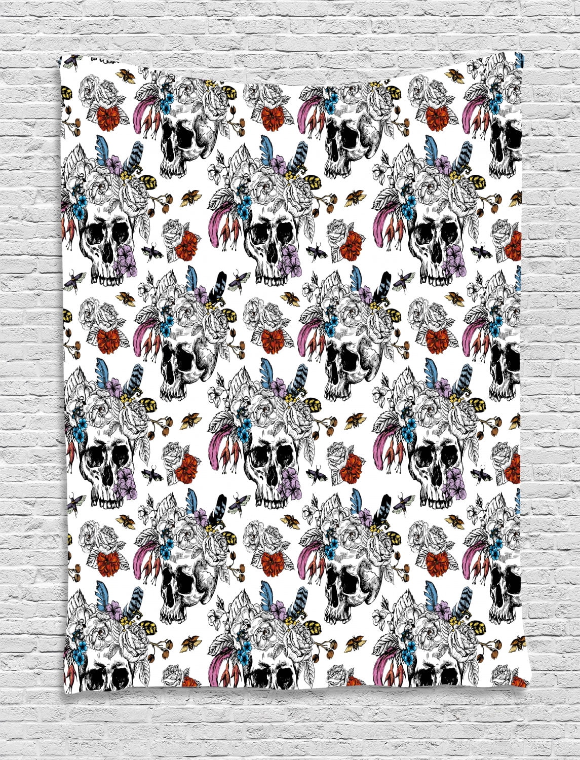 Gothic Tapestry, Day of the Dead Inspired Human Skulls ...