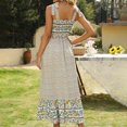 thumbnail image 4 of ICHUANYI Clearance Fashion Women Summer Casual Print Camis Sleeveless Bandage Vest Long Dress(Yellow, M) ICHUANYI WER2023081014084, 4 of 6
