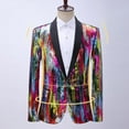 thumbnail image 6 of Mens Sequin Blazer Tuxedo Party Prom Wedding Tuxedo One Button Jacket Performance Ceremonial Dress Party Suit, 6 of 7