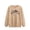 Khaki Sweatshirts 1PC, variant on Women Sweatshirts Letter Printed Long Sleeve Daily Home Outdoor Workout Crewneck Tops Basic Boho Pullover
