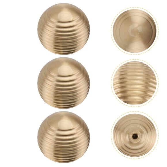 AURARMLET 1Set Cabinet Door Knob Gold Round Shape Brass Material for Furniture Accessories