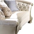 thumbnail image 3 of Benjara BM221415 Curved Leatherette Sofa with Button Tufted Details & Crown Top, Cream, 3 of 5