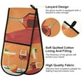 thumbnail image 2 of Yayeee Double Oven Mitt Kitchen Heat Resistant Baking 35" x7" Quilted Glove, Orange Glasses, 2 of 6