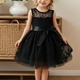 thumbnail image 2 of ZACPNCV Girls Christmas Dress Lace Flower Girl Wedding Prom Pageant Birthday Party Toddler Girl Formal Dress Black 11-12 Years, 2 of 7