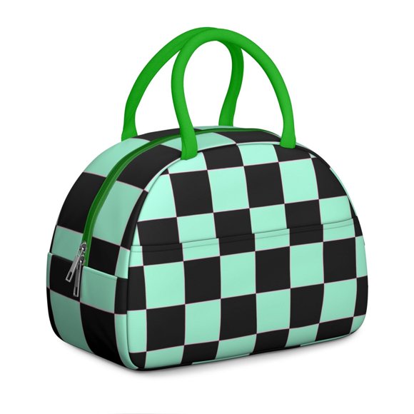 Sac à Lunch Géométrique à Carreaux – Motif à Carreaux Abstrait et Marocain, Boîte à Lunch Isolée et Réutilisable avec Style à la Mode