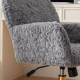 thumbnail image 5 of Office Desk Chair, Modern Swivel  Chairs with Metal Base, Task Chair with  Back Seat & Arm for Home, Bedrooms, Office, Study, Student, Adults, Make-up, Dressing Room, Gray, 5 of 9