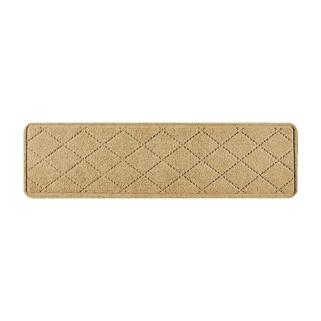 Beige Anti-Slip Stair Treads With Adhesive Backing Washable Carpet Mats For Home Safety And Noise Reduction #j0380