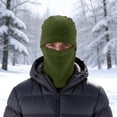 thumbnail image 4 of Unique Bargains 1 Pc Multi-function Face Mask Polar Fleece Balaclava for Cycling Dark Green, 4 of 6