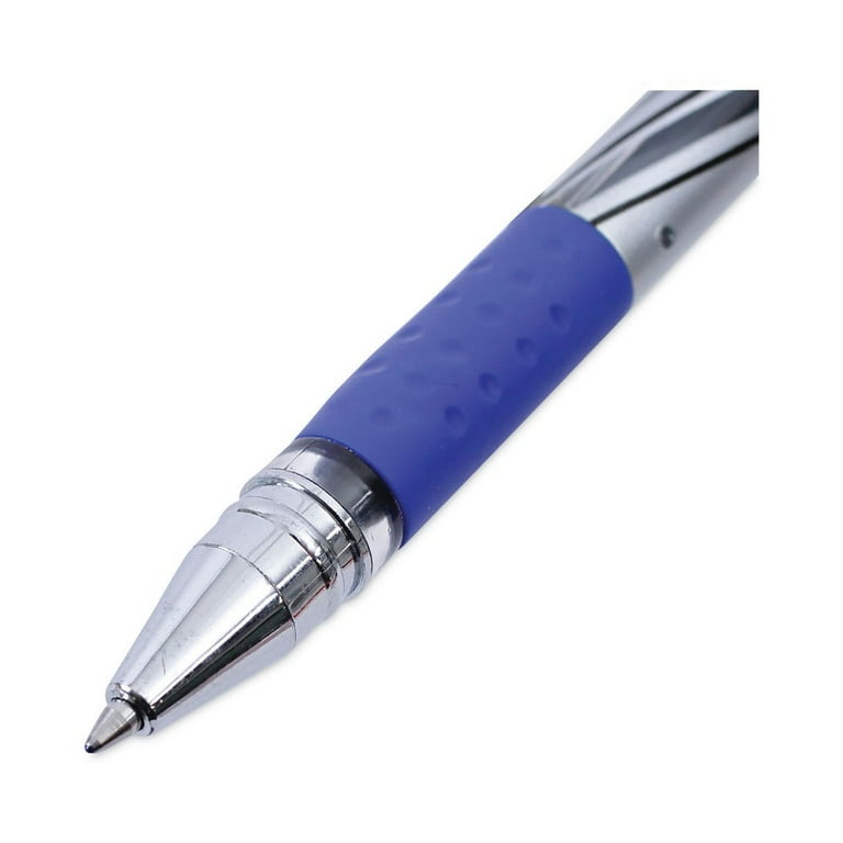 Gel Pen, Stick, Medium 0.7 mm, Blue Ink, Silver/Blue Barrel, Dozen Gel Pen, Stick, Medium 0.7 mm, Blue Ink, Silver/Blue Barrel, Dozen