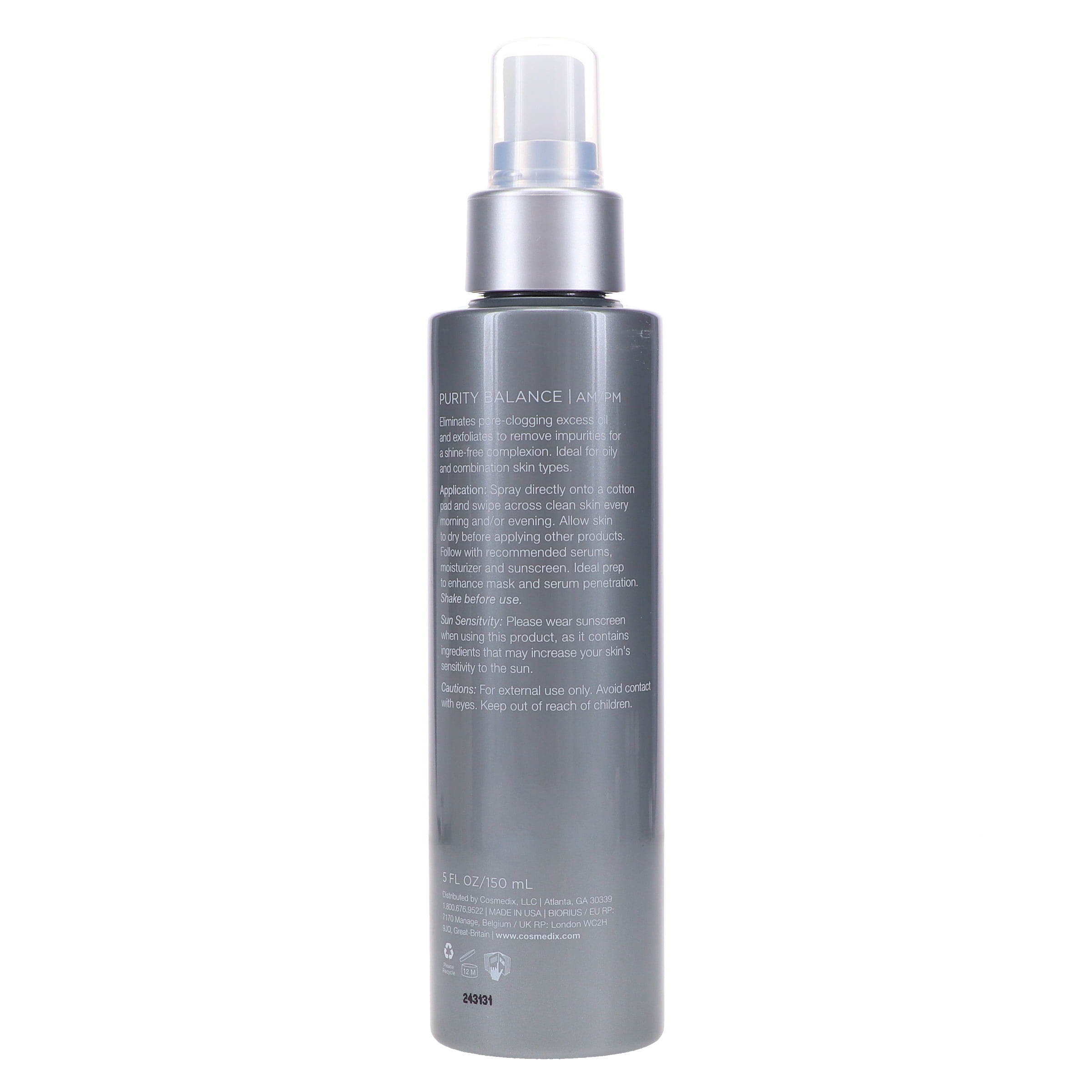 Cosmedix Purity Balance Exfoliating Prep Toner 5 oz