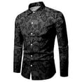 thumbnail image 5 of Mens Halloween Shirt Full Skeleton Floral Print Funny Button Down Lapel Long Sleeve Tops Fall Winter Outdoor Activities Shirts for Men Black XL, 5 of 5