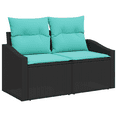 thumbnail image 3 of vidaXL 9 Piece Garden Sofa Set with Cushions Black Poly Rattan, 3 of 5