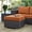 Orange, variant on Modway Convene Outdoor Patio Fabric Square Ottoman in Espresso Peridot