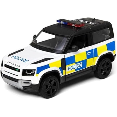 5" Land Rover Defender 90 Police Diecast Model 1:36 White