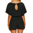 thumbnail image 1 of Woman's Summer Short Sleeve Solid Color Fashion Backless Casual Loose Jumpsuit, 1 of 1