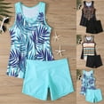 thumbnail image 3 of UPPADA Womens Two Piece Bathing Suit Floral Print Swimsuits Comfy Tankini Top with Shorts Casual Holiday Swimwears Womens Swimsuits with Shorts Clearance,Blue,XXXXL, 3 of 4