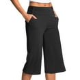 thumbnail image 2 of Kmdttou Dressy Capri Pants for Women Plus Size High Waist Stretch Womens Golf Capris Wide-leg Pants for Summer with Pockets Culottes Work Casual Save to 65% off!, 2 of 8