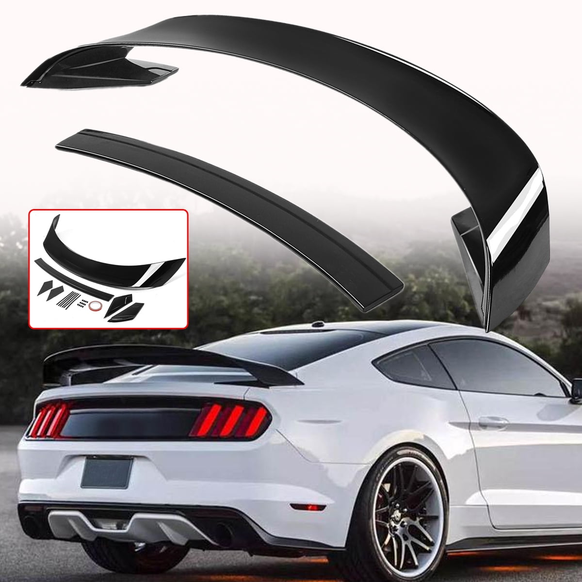 Glossy Black Rear Trunk Lip Spoiler Wing For Ford Mustang GT350 Style 