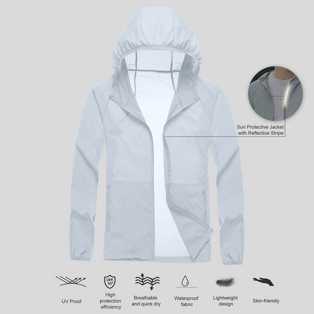 Men Sun Protective Clothing UV-Proof Quick Dry Thin Breathable Lightweight  Waterproof Summer Outdoor Protective Jacket 