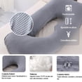 thumbnail image 3 of Almohada para Embarazo, Almohada de Maternidad en Forma de U, Almohada Embarazada para Dormir Cómodo, Almohada de Apoyo de Mujer Embarazada de Cuerpo Completo, con Funda de Terciopelo Lavable, 3 of 7