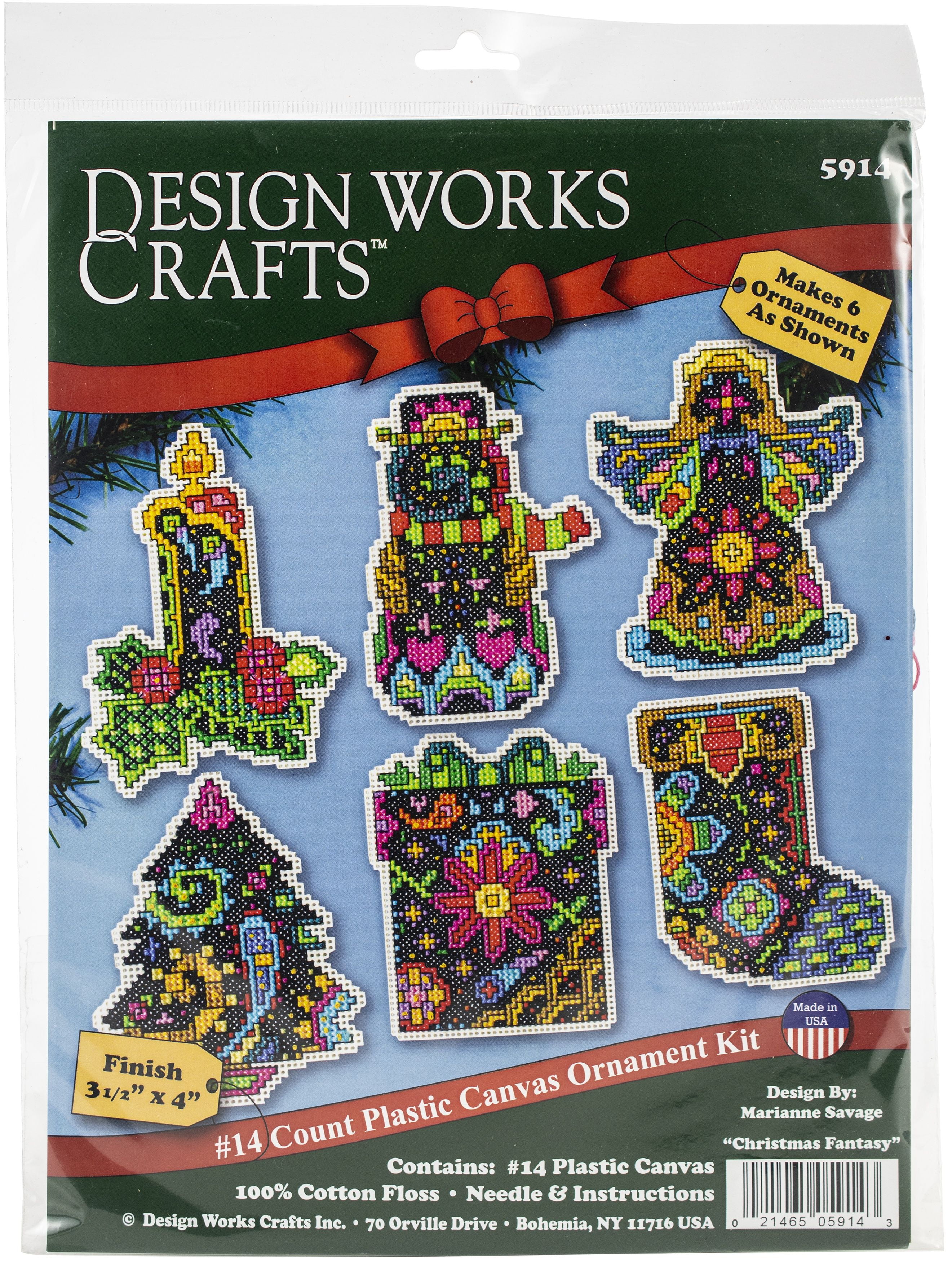 Design Works Beaded Ornament Kit 2.5" Set of 5 Winter Whirl 021465062266 