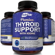 NutriFlair Thyroid Supplement with Iodine for Weight Loss Metabolism Boost 120 Vegetable Capsules
