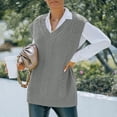 thumbnail image 1 of Pull en Tricot pour Femmes Gilets Femmes Crop Pull V Cou Sans Manches JK Uniforme Tricot Tops, 1 of 8