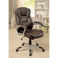 thumbnail image 2 of Furniture of America Chaise de Bureau Gris Simili Cuir Réglable en Marron, 2 of 5