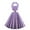 Purple, variant on Fesfesfes Women Dress Sleeveless Round-Neck Retro Polka Dots Printing High Waist Belt Halter Neck Backless Makings Dress or