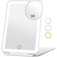 thumbnail image 1 of Travel Makeup Mirror With 10x Magnifying Mirror. Vanity Mirror With 80leds. 3 Color Lighting. Rechargeable 2000mah Batteries, 1 of 5