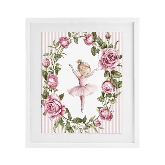 Stupell Industries Cottage Little Rose Dance White Framed Print Under Glass, 13 x 16, by Christine Simpson Art