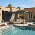 thumbnail image 3 of Aoodor 4.8x6 FT Aluminum Pergola Roller Shade - Cordless Gazebo Curtain, 2-Pack for Outdoor Pergola or Gazebo, Grey, 3 of 8