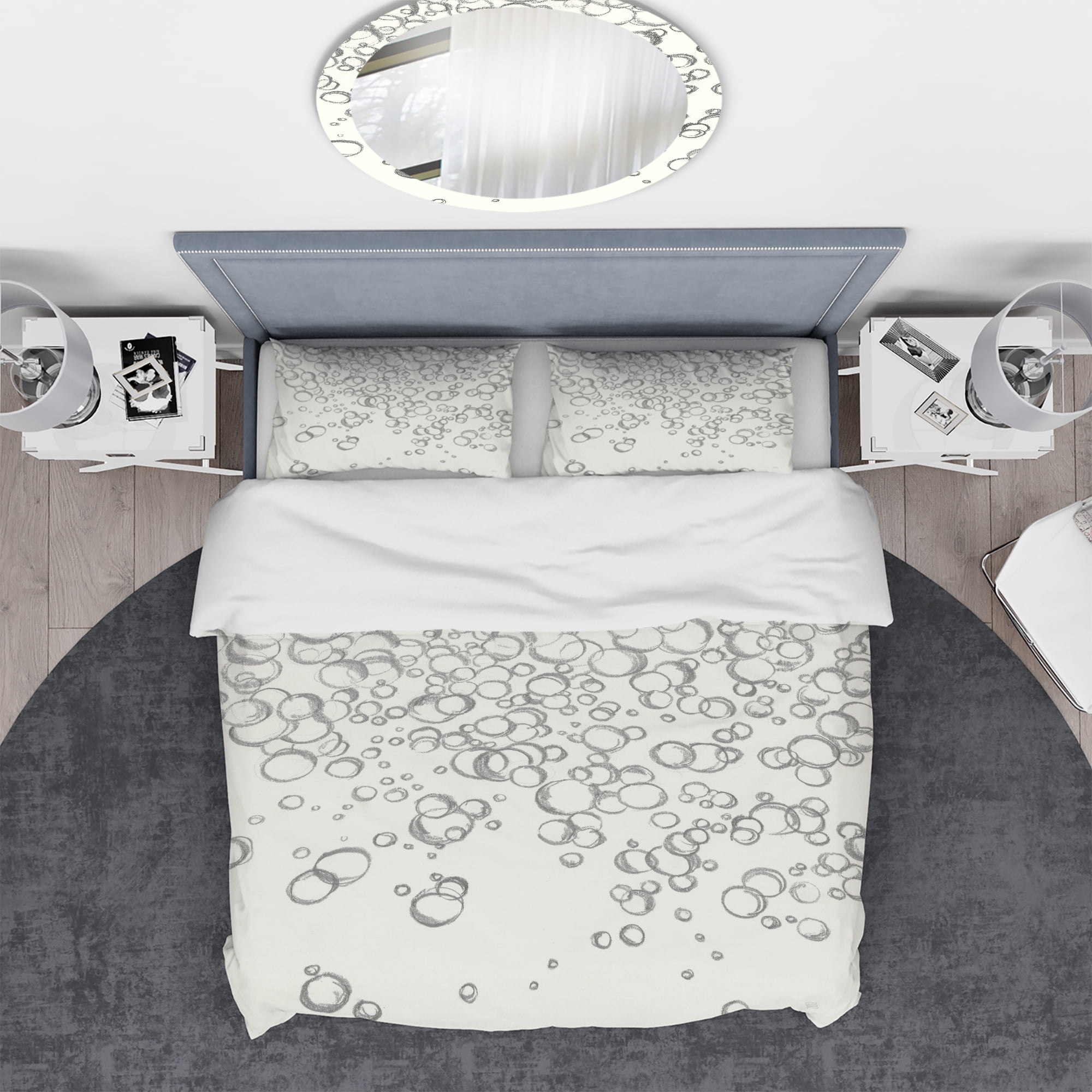 Designart 'Simple Bubbles I' Geometric Duvet Cover Set
