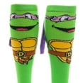 thumbnail image 3 of Teenage Mutant Ninja Turtles Donatello Knee High Socks with Mask Sock size: 9-11, 3 of 4