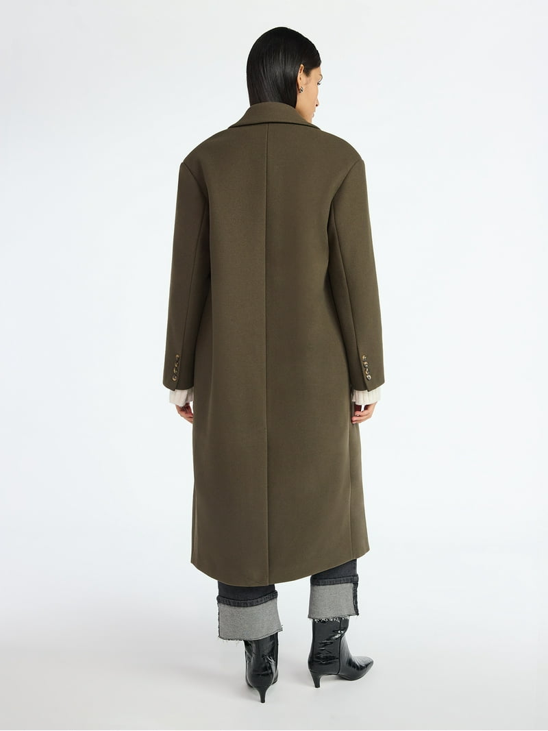 Scoop Women's and Women's Plus Oversized Faux Wool Coat