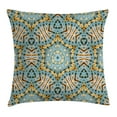 thumbnail image 1 of Tie Dye Decor Throw Pillow Cushion Cover, Tribal Indian Boho Pattern with Odd Geometric Triangles and Sacred Shapes, Decorative Square Accent Pillow Case, 24 X 24 Inches, Blue Yellow, by Ambesonne, 1 of 1