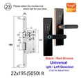thumbnail image 2 of Smart Door Lock Tuya Electronic Lock Fingerprint Lock Password IC Card Key USB Charge For Smart Home ,More Secure, 2 of 6