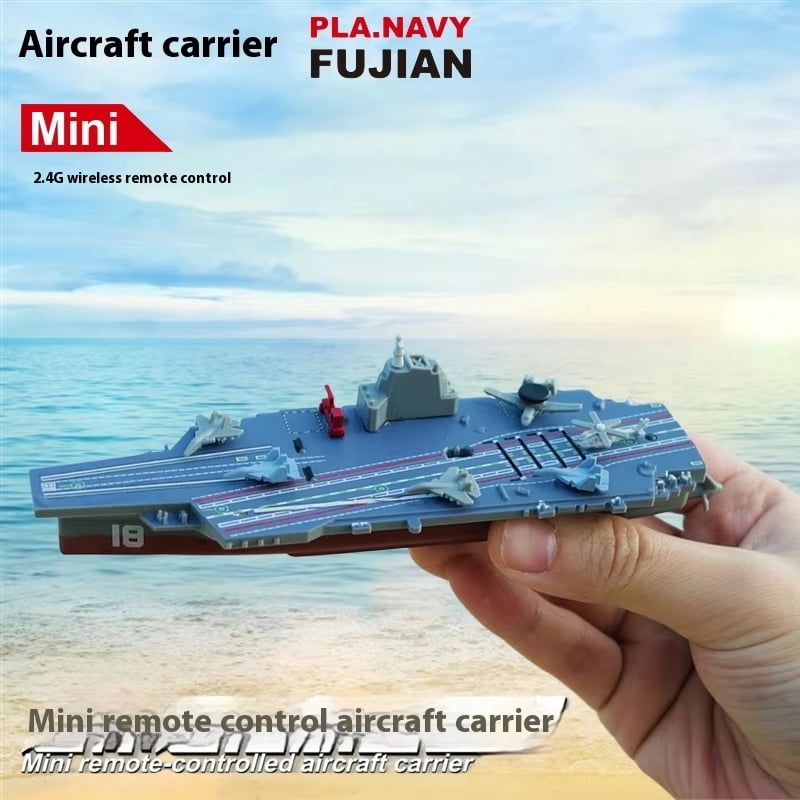 Remote Control Aircraft Carrier RC Boat, 2.4G Remote Control Warship Ship Model with High Simulation Design, Forward Backward Turn Left Right, Water Detection Auto On/Off, 10-15M Range, Rechargeable
