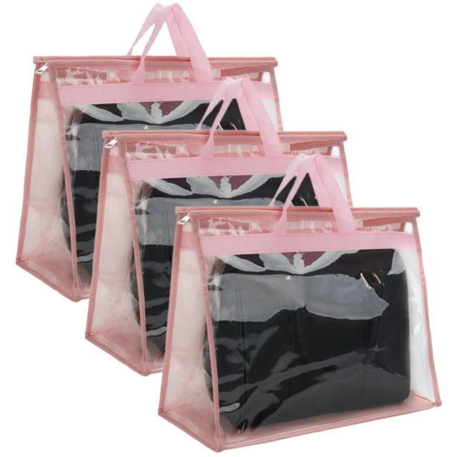 Bolsas para polvo de bolso, plástico, 3 uds., protectores transparentes para bolso, organizadores de almacenamiento