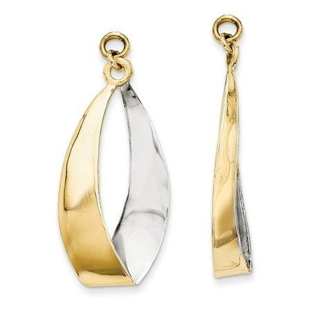 Kevin Jewelers 14k Polished Rhodium Reversible Dangle Earring 14k Polished Rhodium Reversible Dangle Earring Jackets