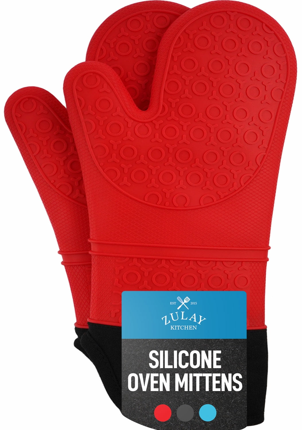 MIJOTEX Heat Resistant Silicone Oven Mitts Silicone Gloves- Set of 2 Extra  Long