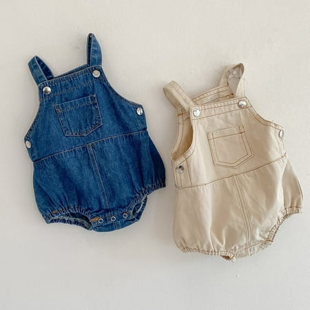 

SPRING PARK Baby Girls Boy Strap Design Unisex Design Suspender Bodysuit Romper
