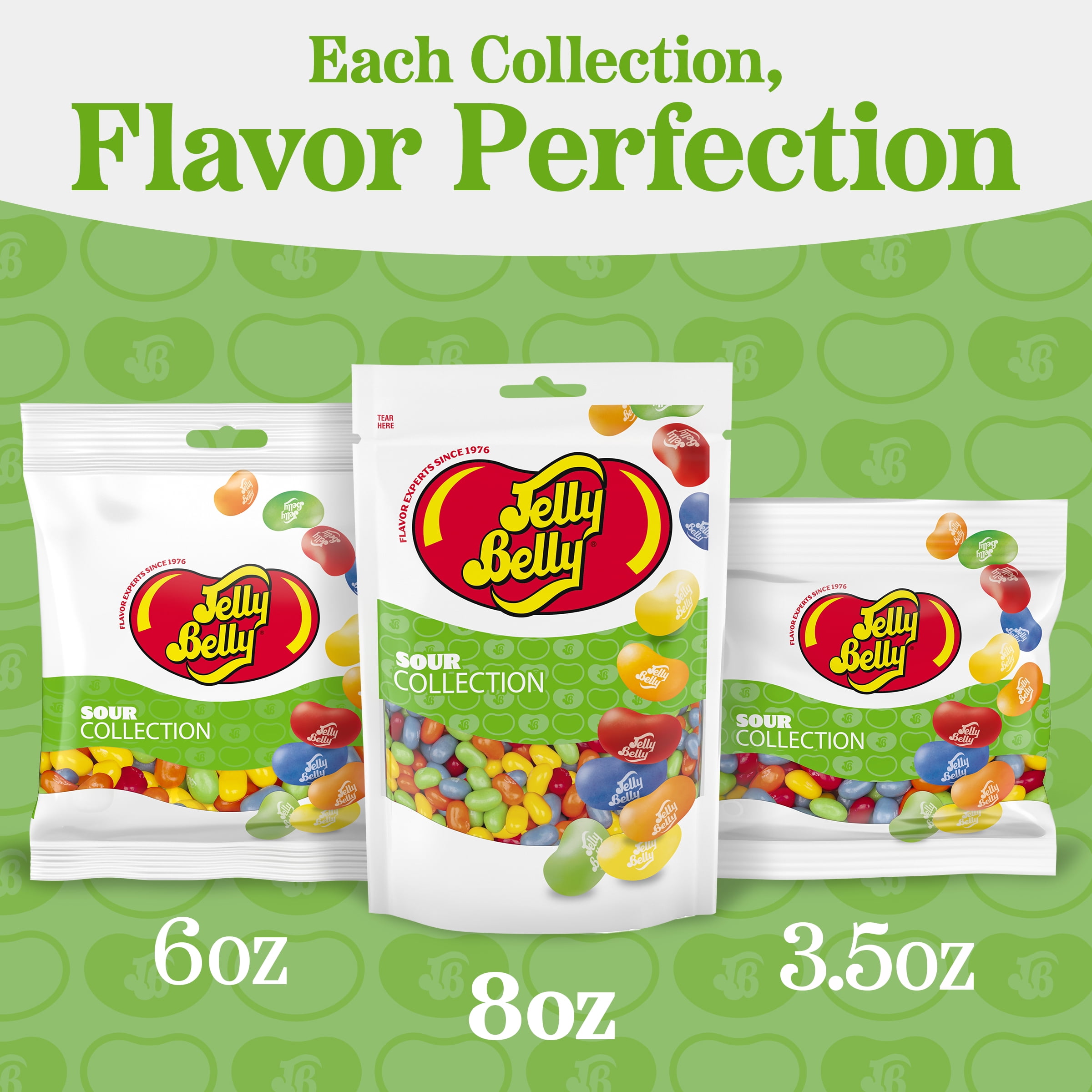 Jelly Belly Sour Jelly Bean Collection - 8 oz Pouch Bag, 10-Count Case - Genuine, Official, Straight from the Source