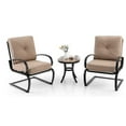 thumbnail image 5 of SUMMIT LIVING 18.3"H Outdoor Patio Side Table Round Metal End Table with PVC Table Top, Black, 5 of 7