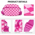 thumbnail image 5 of Small Checkered Crossbody Bag for Women Cute Purses Shoulder  Wide Strap Checkered Crossbody Bag for Women, 5 of 7