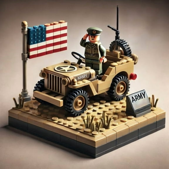 Veteran building blocks educational toys building blocks ornaments boyfriend gift Father's Day gift birthday gift 250th anniversary commemorative military fan gift