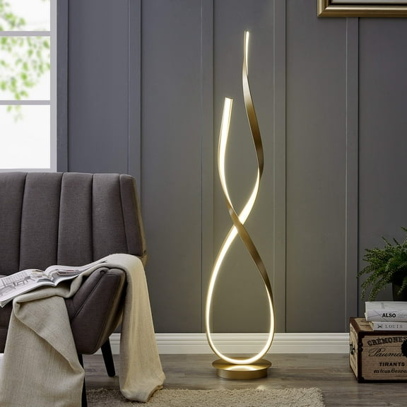 Vienna LED 55" Tall Floor Lamp // Sandy Gold