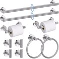 thumbnail image 1 of Juego de accesorios de baño Soaez, níquel cepillado y acero inoxidable, 1 of 7