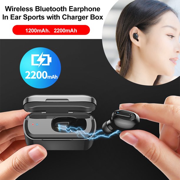 Twowood auricular Mini Bluetooth inalámbrico, compatible con Bluetooth 4.2 auriculares en oreja, auricular, auricular, auricular con caja de carga
